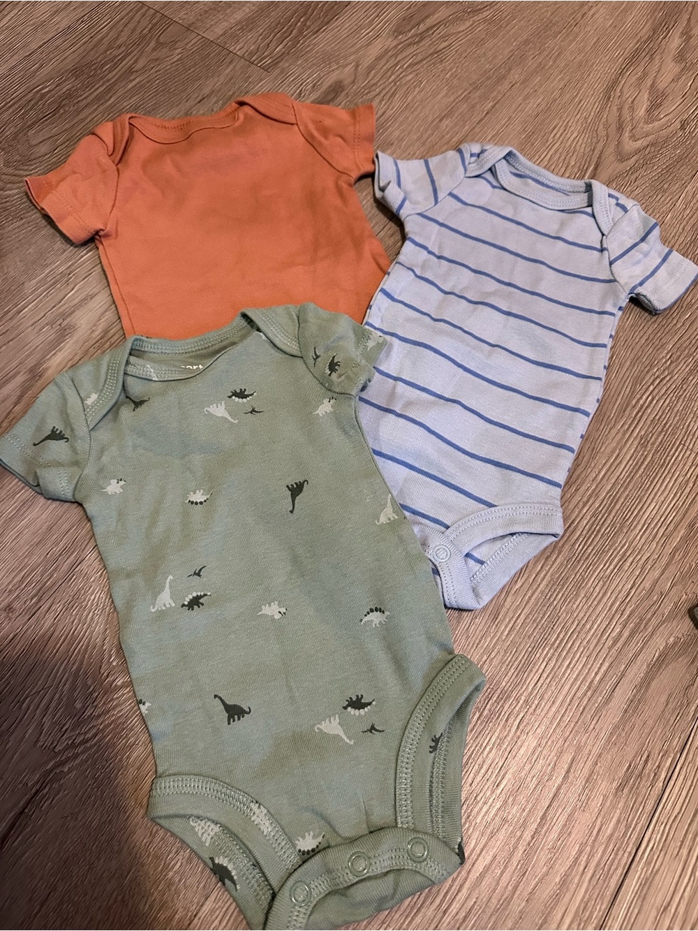 Carter's 3-Pack One-Piece Bodysuits in Orange, Green & Light Blue